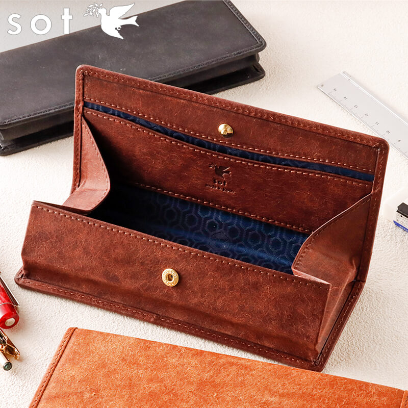 sot（ソット） sot BOX型 ペンケース 大容量 プエブロレザー 革 レザー