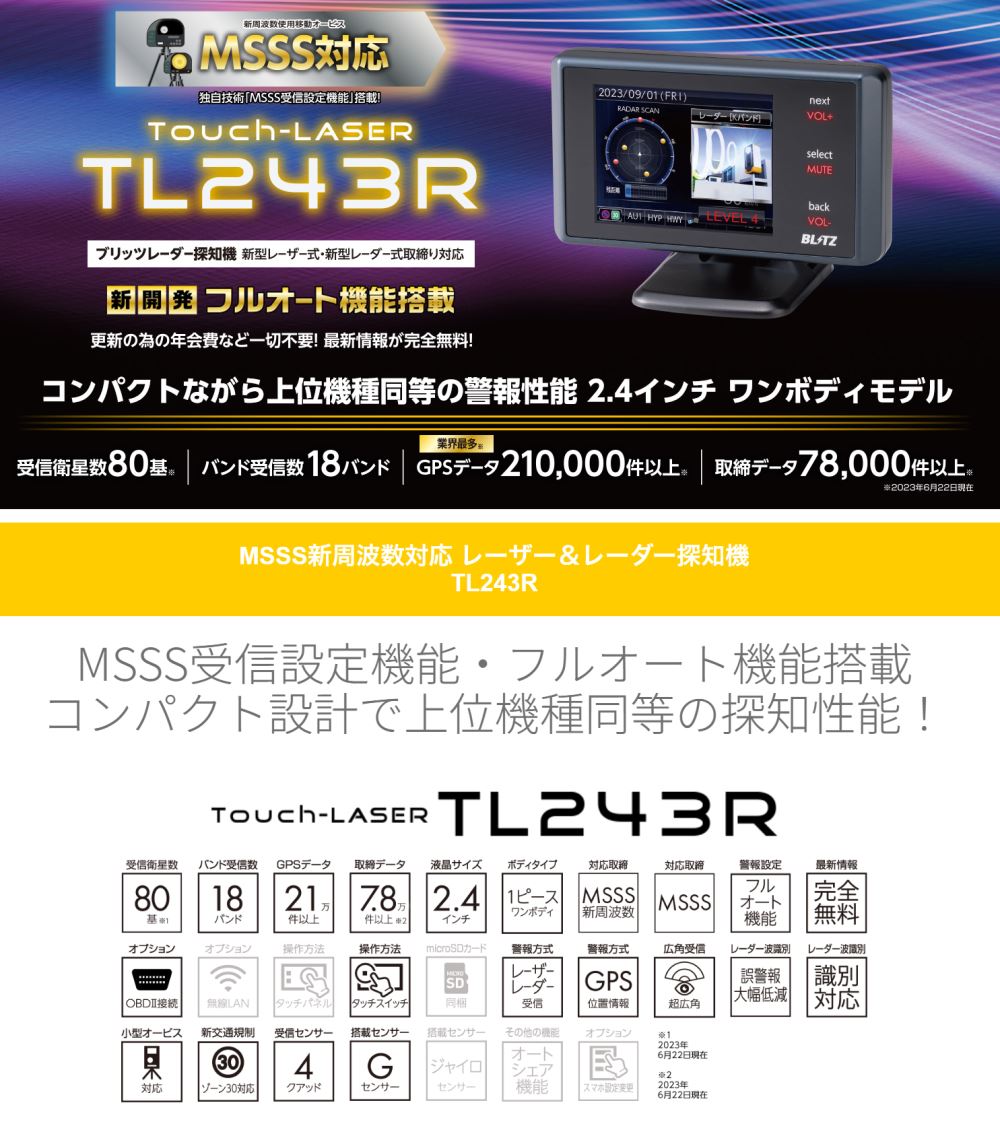 BLITZ（ブリッツ） レーザー＆レーダー探知機 MSSS新周波数対応モデル