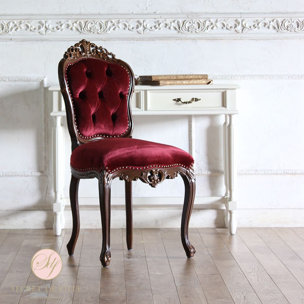 姫系 ダイニングチェア シングル 椅子 イス ロココ調 アンティーク