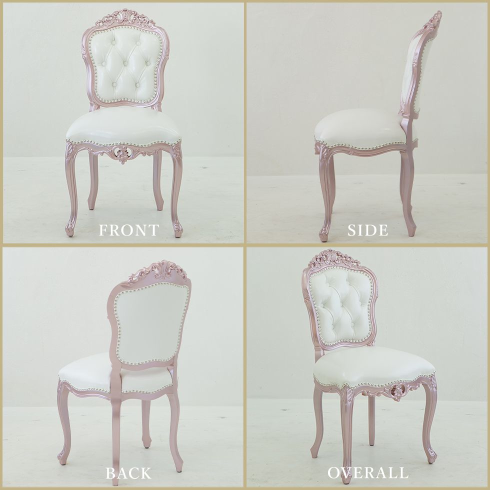 ロココ ダイニングチェア アンティーク 姫系 猫足 シングル ホワイトPU