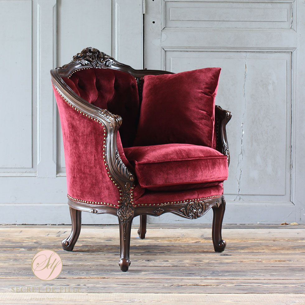 イタリアン ソファ 1人掛け アンティーク ロココ 姫系 猫脚 PUレザー