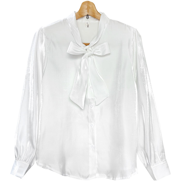 セドールJAPAN ボウタイブラウス レディース 白 長袖 リボン ブラウス