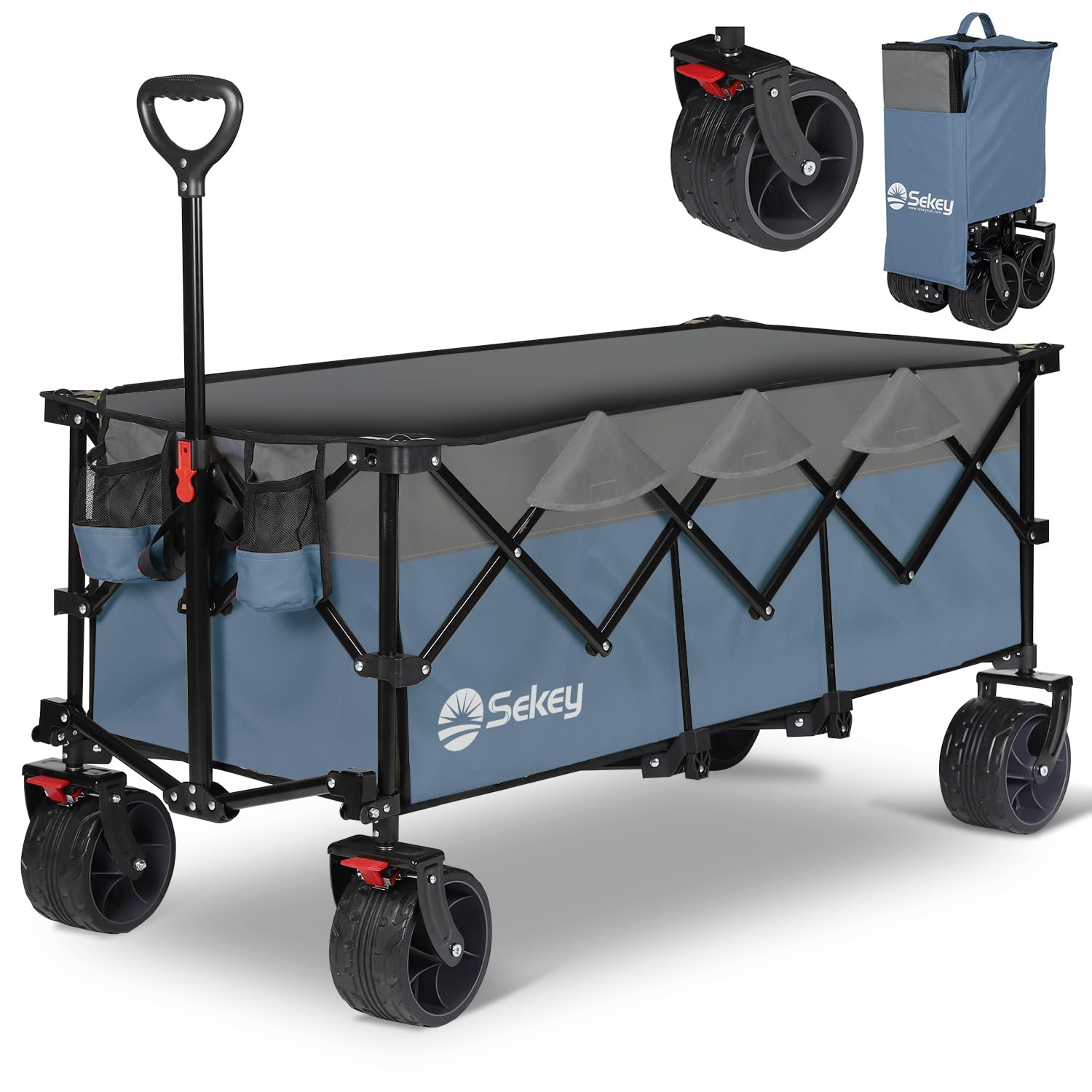 Sekey キャリーカート ワゴン 特大タイプ 大容量300L 耐荷重200kg 長物