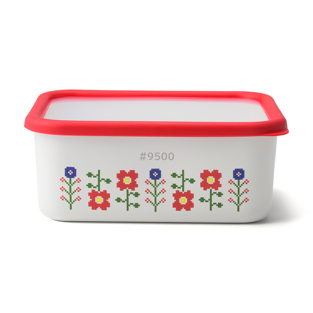 富士ホーロー 保存容器 深型 角容器 Lサイズ Mysa ミーサ 花柄 北欧 蓋