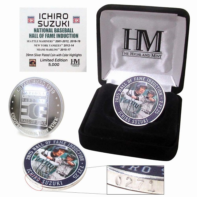 イチロー選手 米野球殿堂入 記念コイン 限定 シリアル番号入り 2025