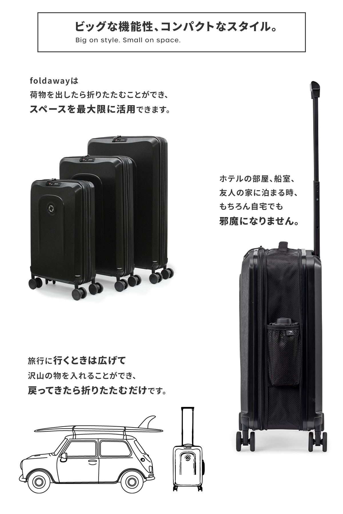 senz° foldaway スーツケース carry-on-trolley｜ONLINE STORE by