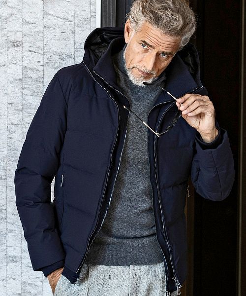 SHIFFON（シフォン） スタンドネックレイヤードダウンジャケット