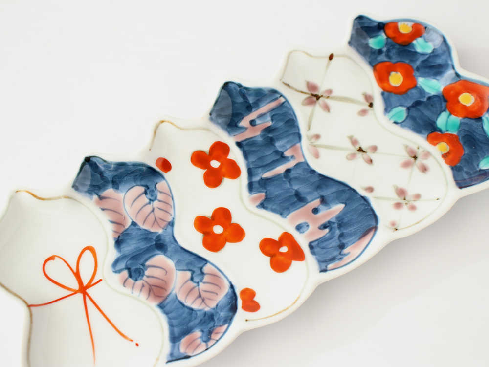 六瓢皿 伊万里ひょうたん 徳永製陶所 徳七窯 21cm 電子レンジ 食洗器