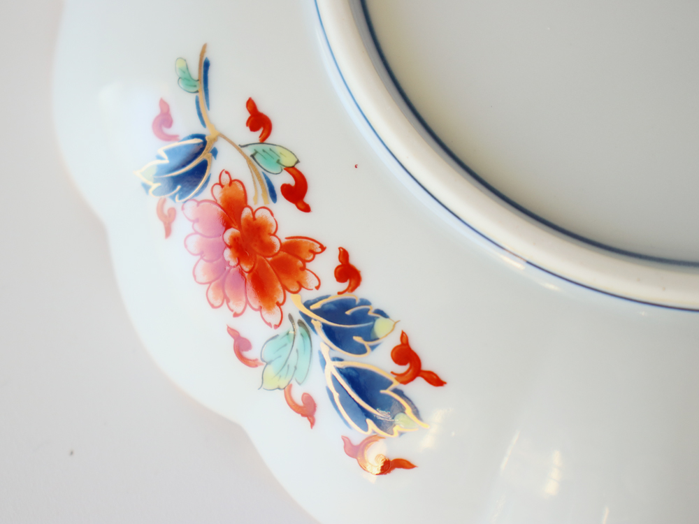 林九郎窯 古伊万里様式 菊割花地紋 プレート16cm 波佐見焼 5号 : 雑貨