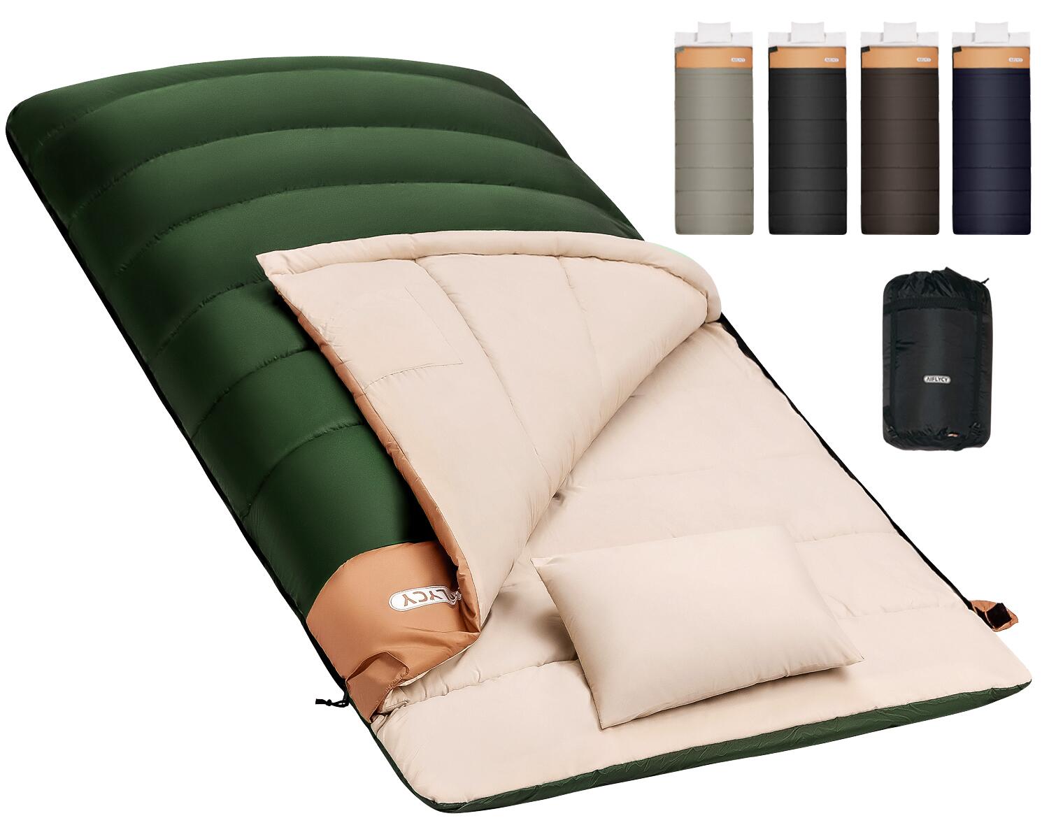 寝袋 冬用 最強 「Camdoor正規品」 1800~3000g 封筒型 シュラフ ダウン