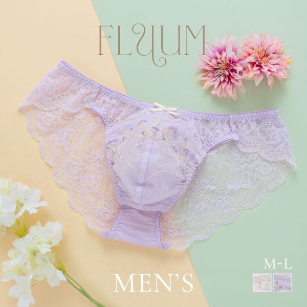 himico メンズショーツ 総レース フルバック リボン メンズ ショーツ