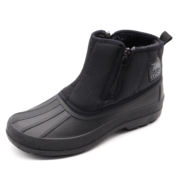 moz（モズ） ブーツ メンズ 長靴 レインブーツ 黒 ブラック サイド