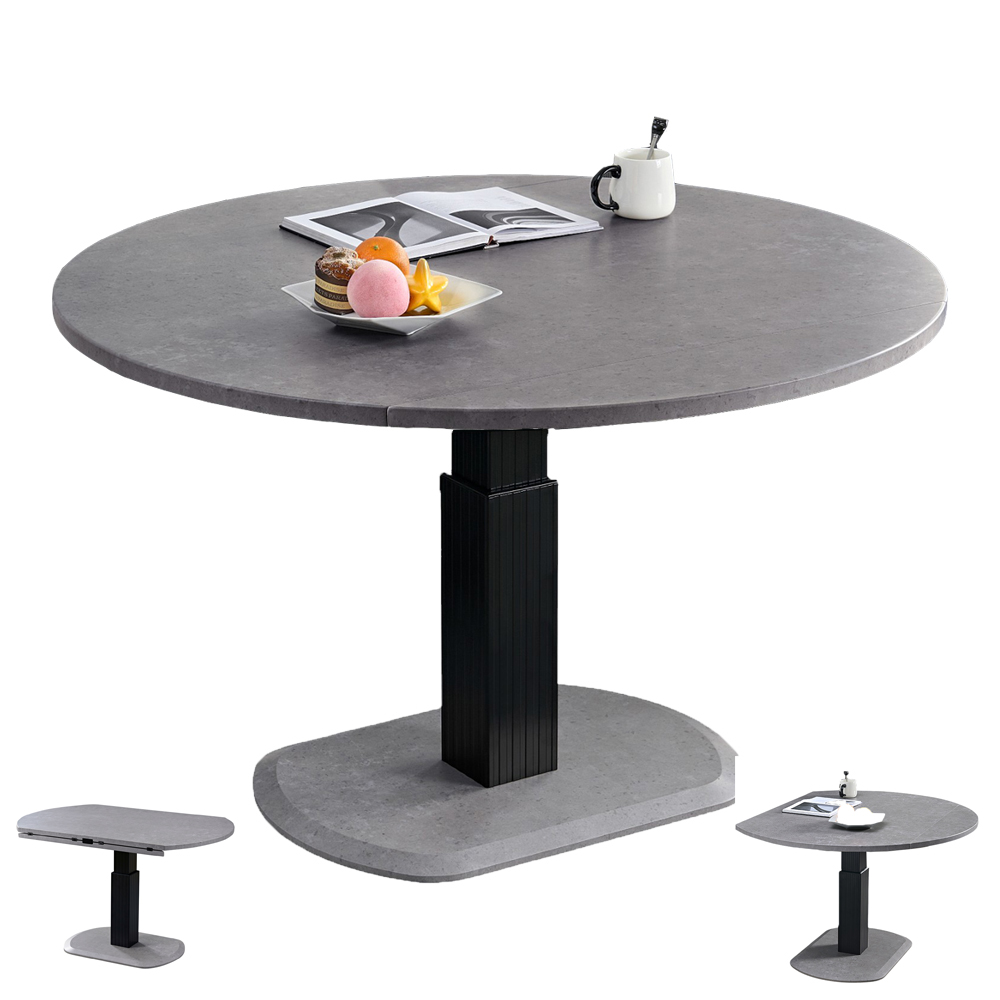 昇降式テーブル 120 丸 伸長 昇降テーブル 大きい 円形 ダイニング