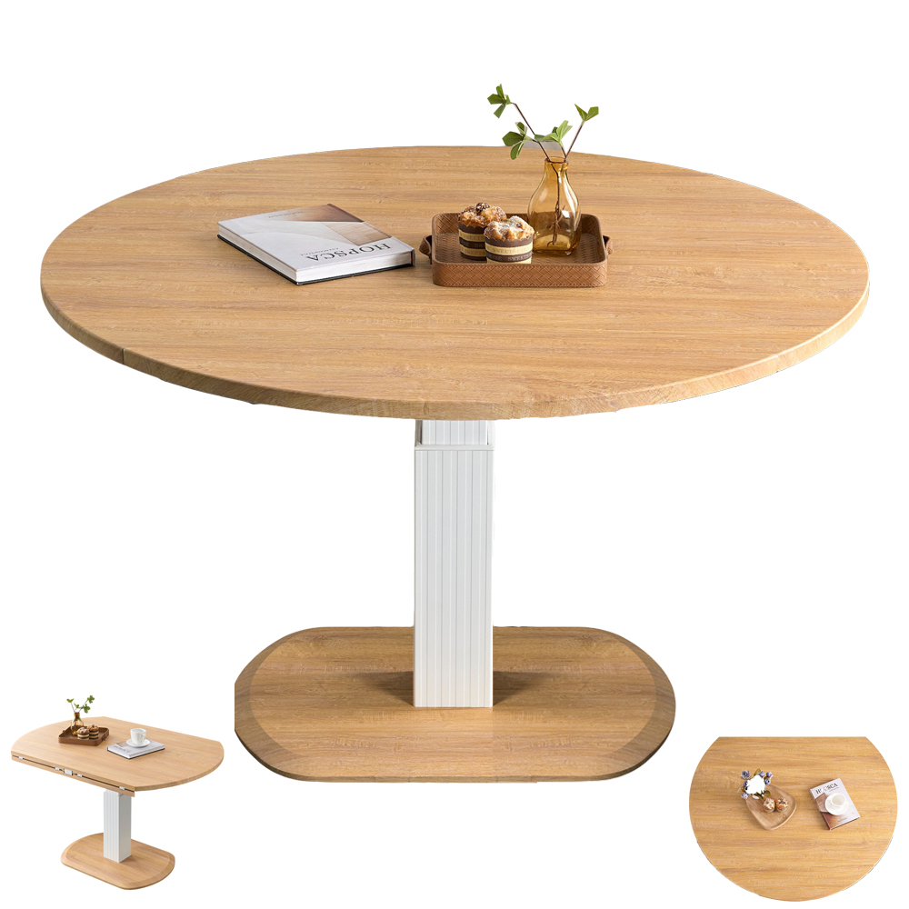 昇降式テーブル 120 丸 伸長 昇降テーブル 大きい 円形 ダイニング