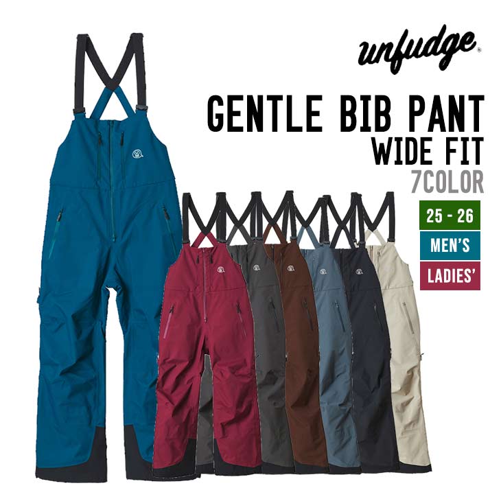 UNFUDGE アンファッジ 25-26 GENTLE BIB PANT WIDE FIT ジェントル