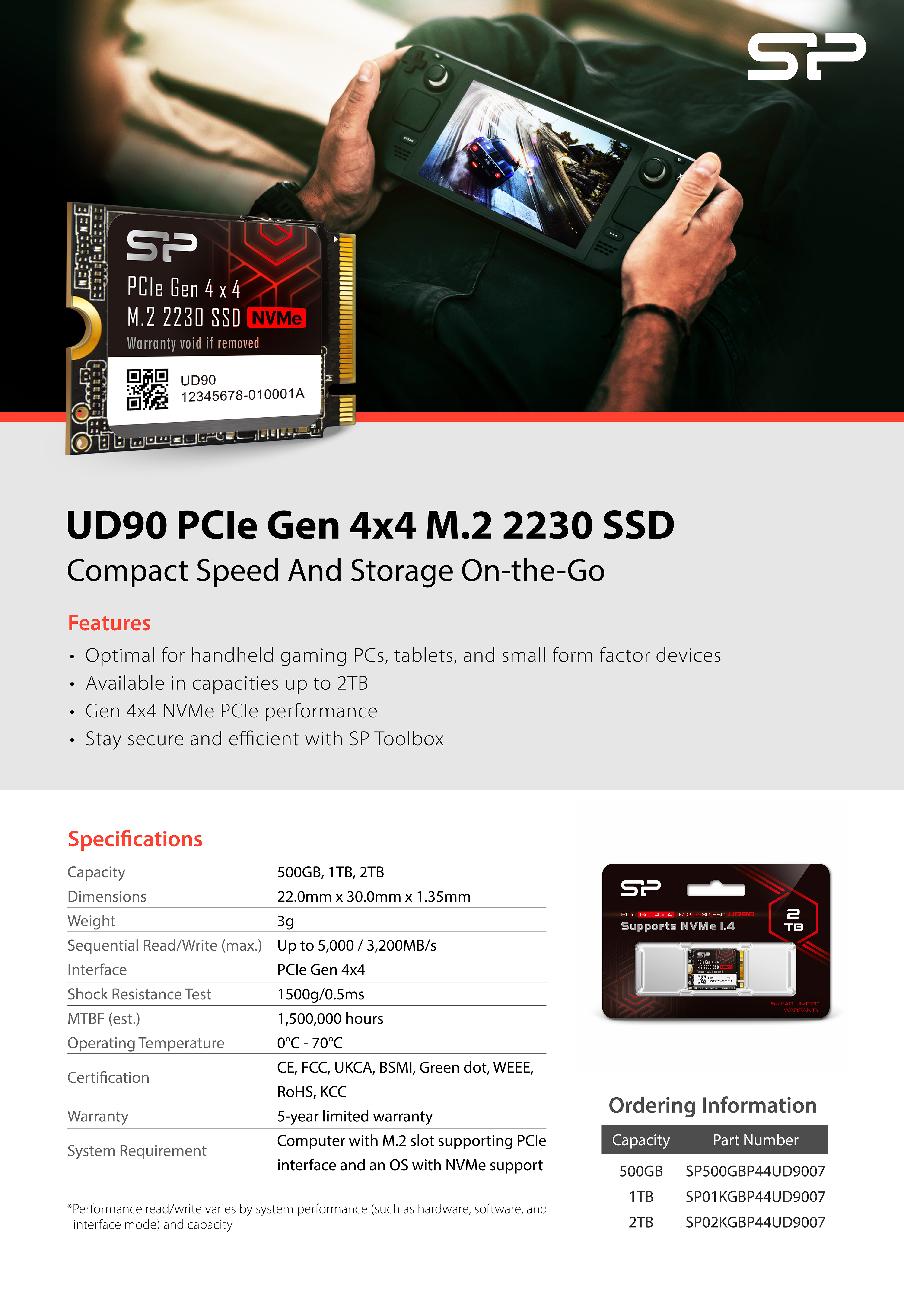 シリコンパワー SSD 2TB 内蔵ssd UD90 ノートパソコン NVME PCIe Gen