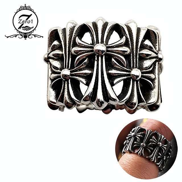 セメタリークロス リング メンズ クロス ステンレス ah6 : シルバー