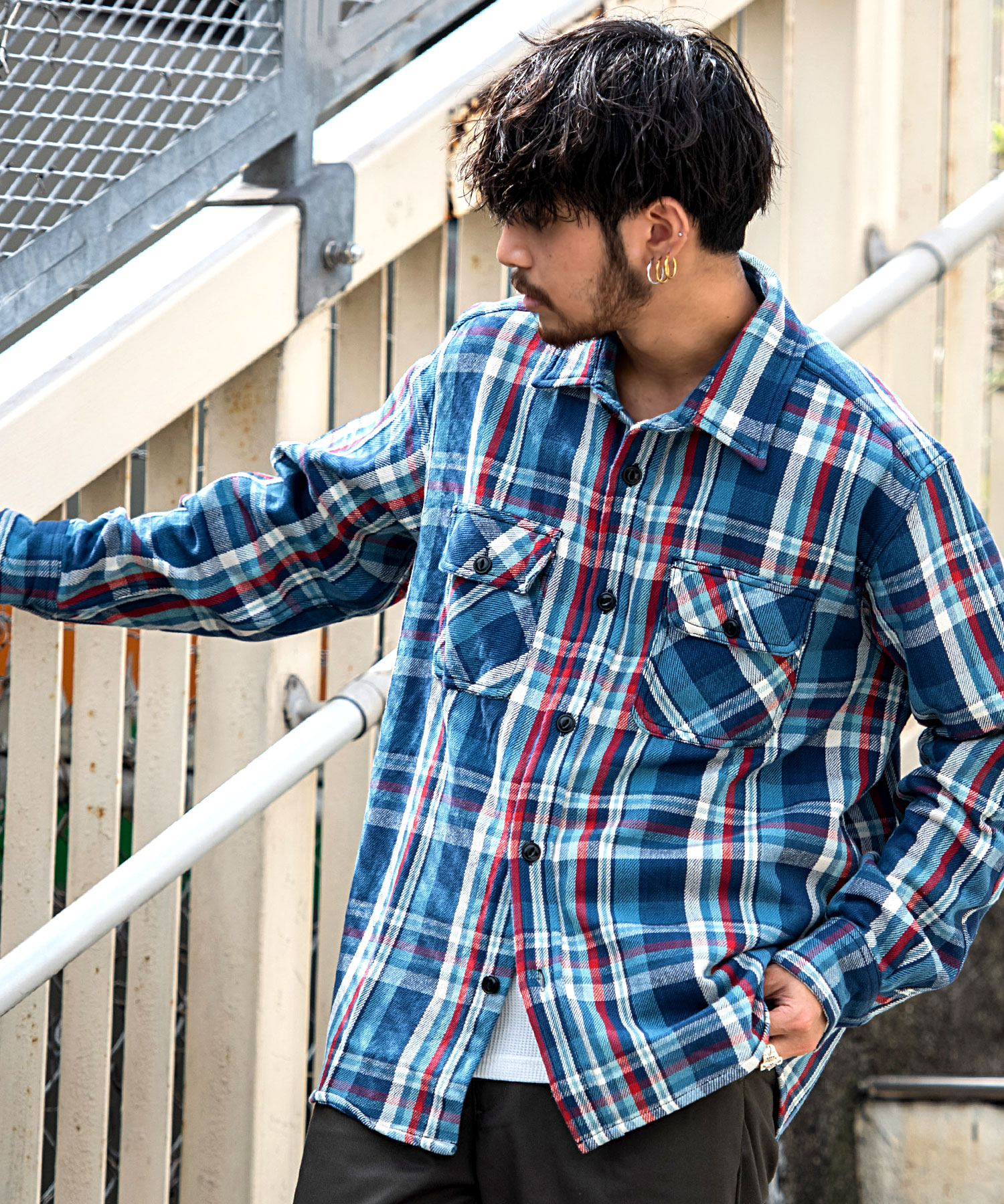 SILVER BULLET（シルバーバレット） チェックシャツ メンズ 長袖 裏