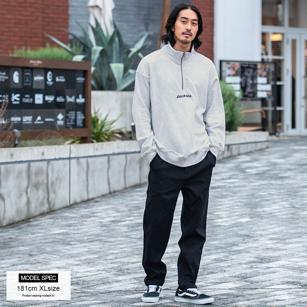 Dickies（ディッキーズ） ハーフジップ トレーナー メンズ 長袖 裏起毛
