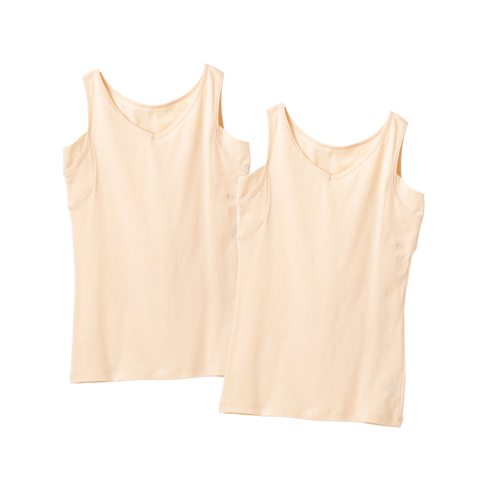 白鷺ニット 2枚セット 送料無料 綿100％ タンクトップ 脇汗 大汗取り