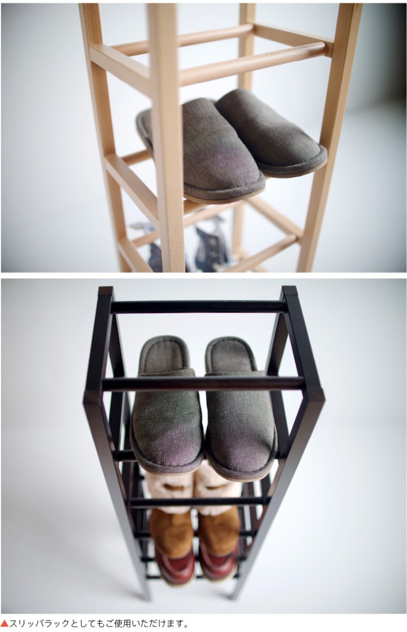 石崎家具 日本製「木製 シューズラック【6段スリム】」 収納 下足箱