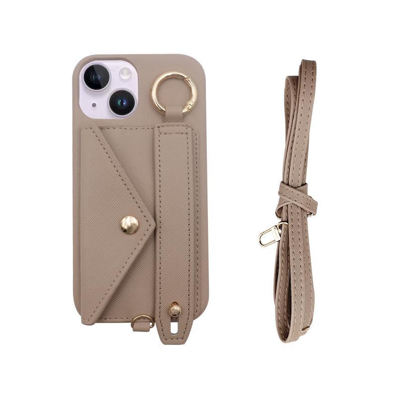 iPhone ケース 保護ケース PUレザー ハイブリッドケース 長さ調節可能