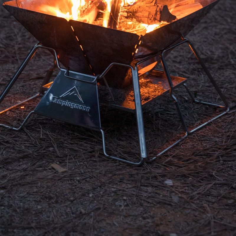 CAMPINGMOON 焚き火台 ピラミッド型グリル M 灰受け 灰受け皿