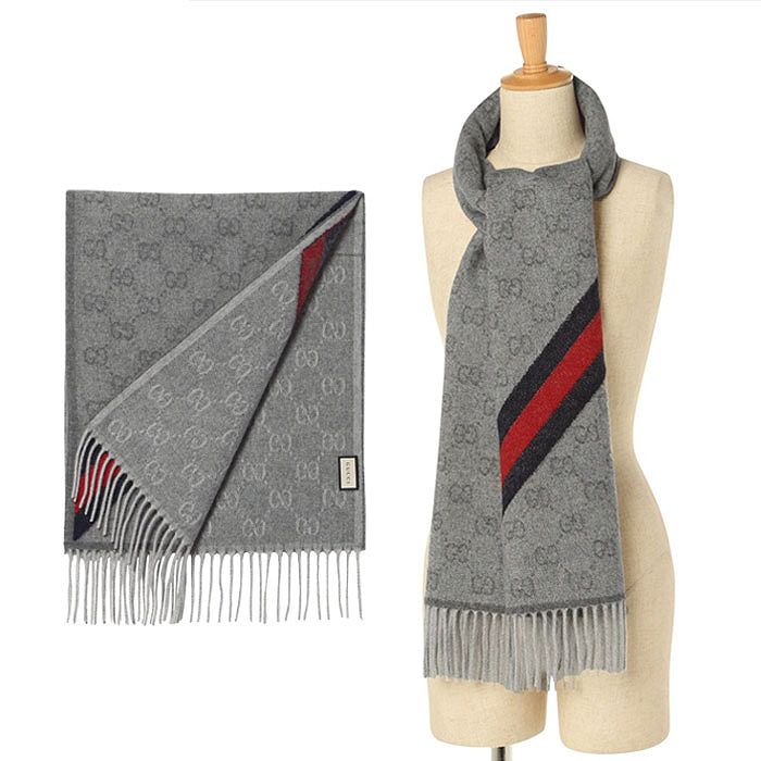 GUCCI（グッチ） マフラー 570603 3G200 1466 LEAD/DARK GREEN GUCCI