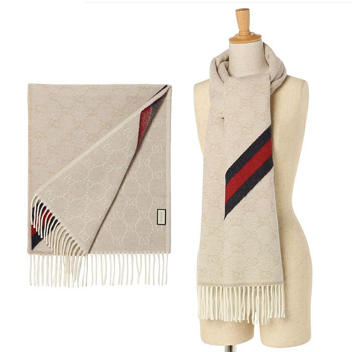 GUCCI（グッチ） マフラー 570603 3G200 1466 LEAD/DARK GREEN GUCCI