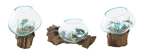 ガラスオブジェ 流木 TTZ-311インテリア 置物 ガラスフラワーベース