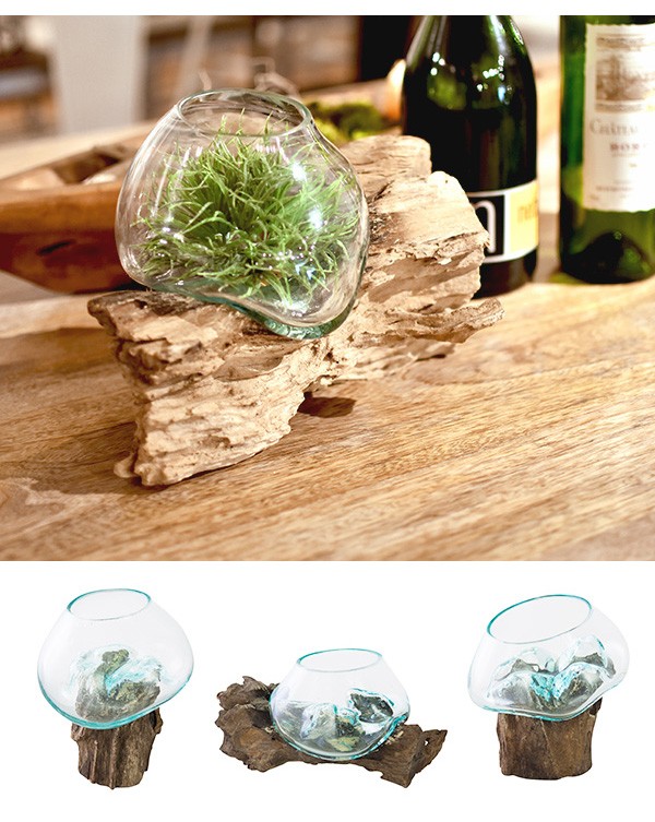 ガラスオブジェ 流木 TTZ-311インテリア 置物 ガラスフラワーベース