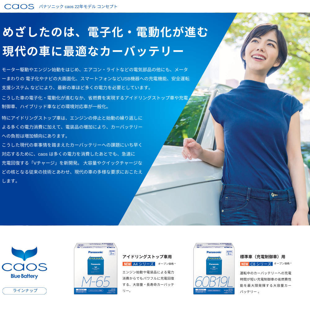 カオス パナソニック N-Q105/A4 ブルー バッテリー Panasonic caos