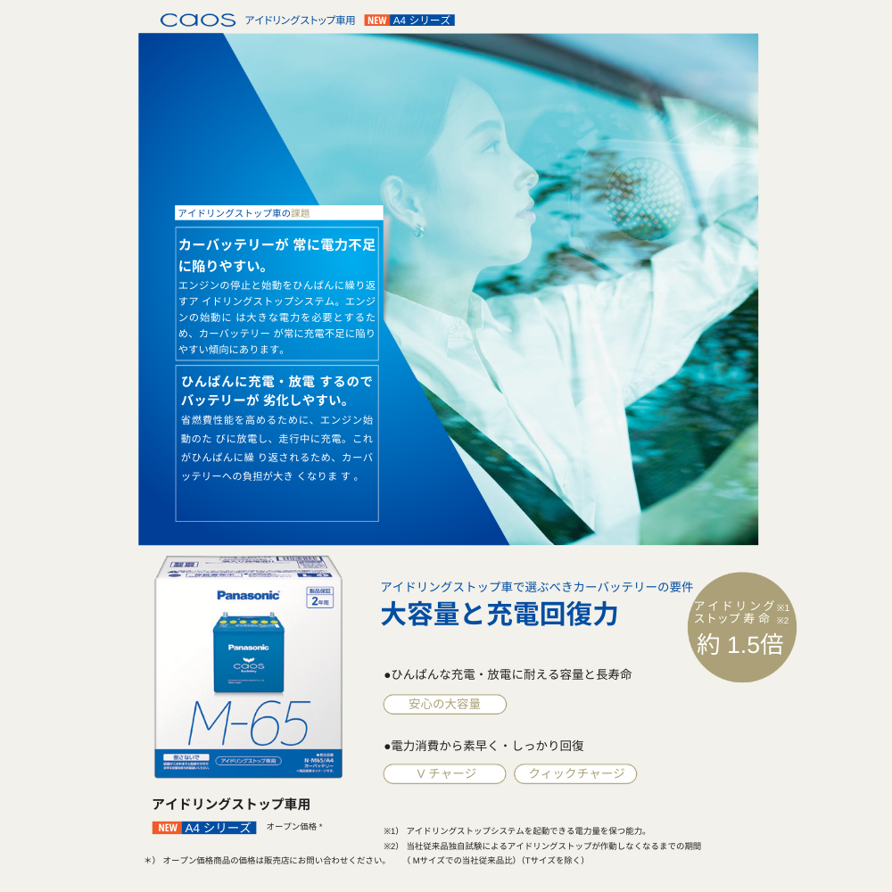 カオス パナソニック N-Q105/A4 ブルー バッテリー Panasonic caos