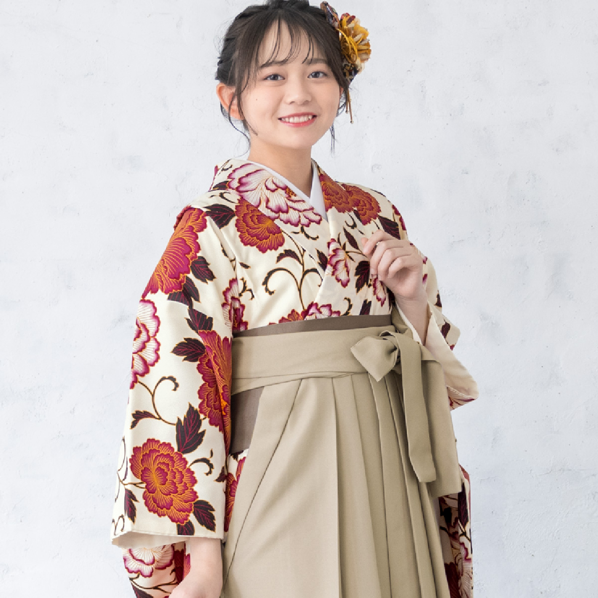 SOUBIEN（創美苑） 袴セット 卒業式 小学生 女の子 ジュニア 花唐草 鶴