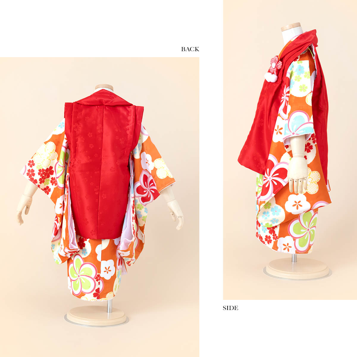 SOUBIEN（創美苑） レンタル 七五三 女の子 3歳 着物 被布 フルセット