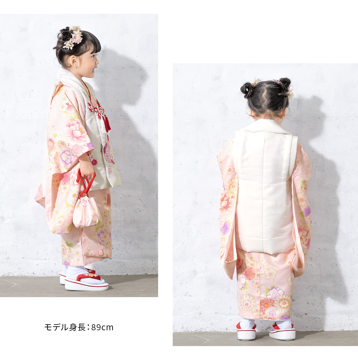 SOUBIEN（創美苑） レンタル 七五三 女の子 3歳 着物 被布 フルセット