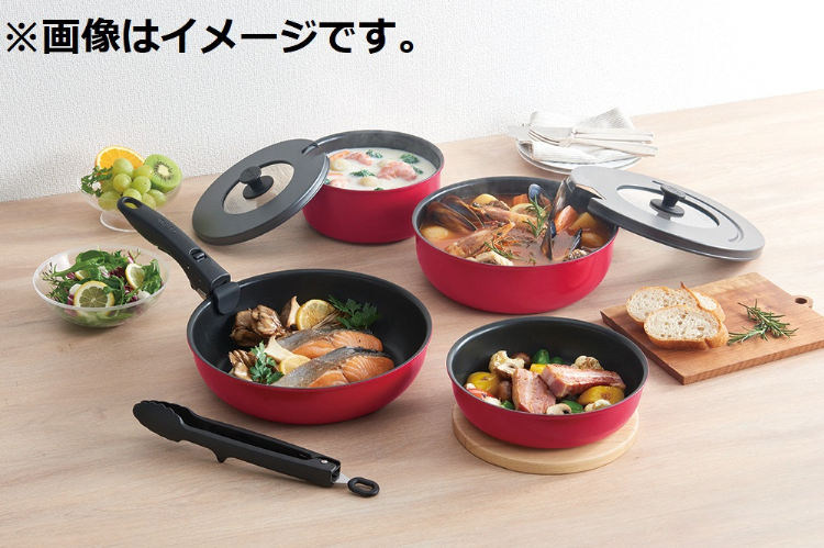 サーモス 取っ手のとれるフライパン 9点セットAA レッド KSA-9A R ( 1