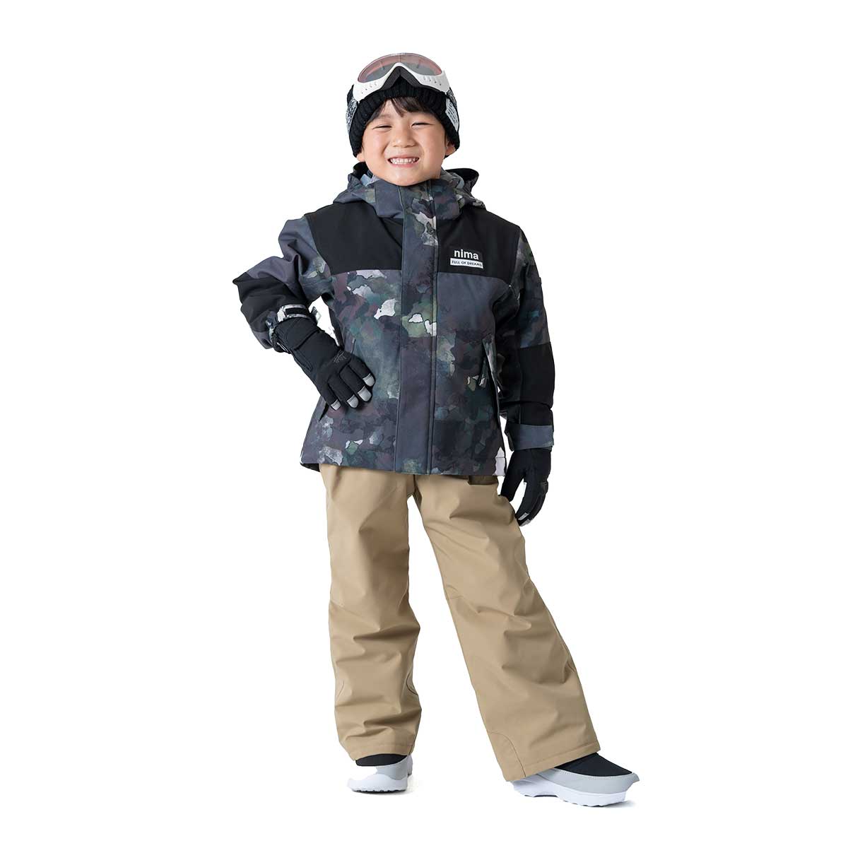 NIMA キッズ スキーウェア 上下セット 耐水圧10000mm スノースーツ