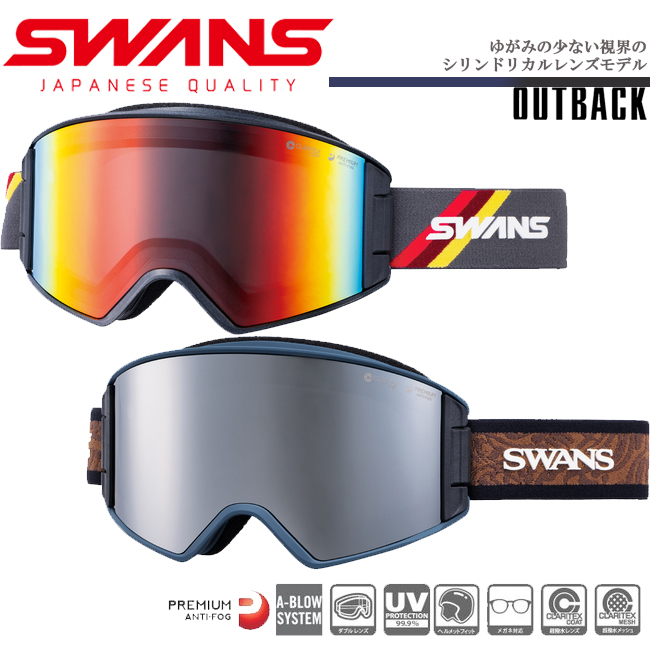 スノーゴーグル スワンズ SWANS OUTBACK A-BLOW SYSTEM 成型平面レンズ