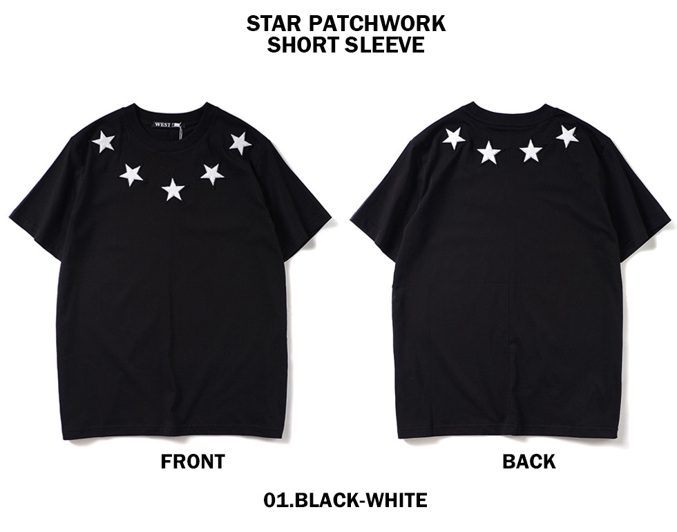 星柄ワッペン Tシャツメンズ ユニセックス ストリート Star スター T