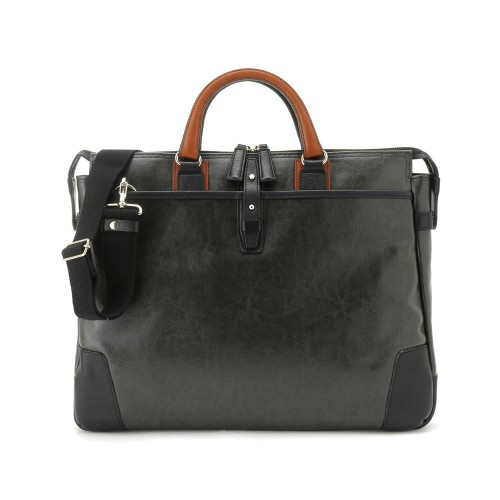 豊岡鞄 メンズ ビジネスバッグ 帆布PU ブリーフケース 豊岡 軽量 薄型