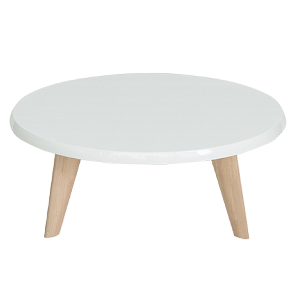 tac INTERIOR（タックインテリア） ローテーブル 白 丸 木製 北欧 白