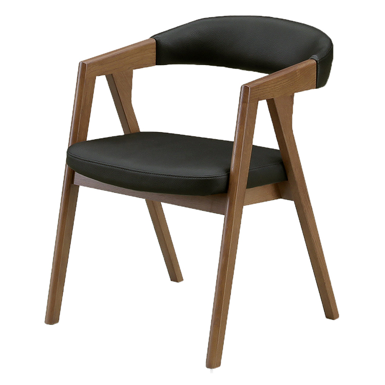 シギヤマ家具工業 ダイニングチェア 肘付き 北欧 木製 座面高44 合皮