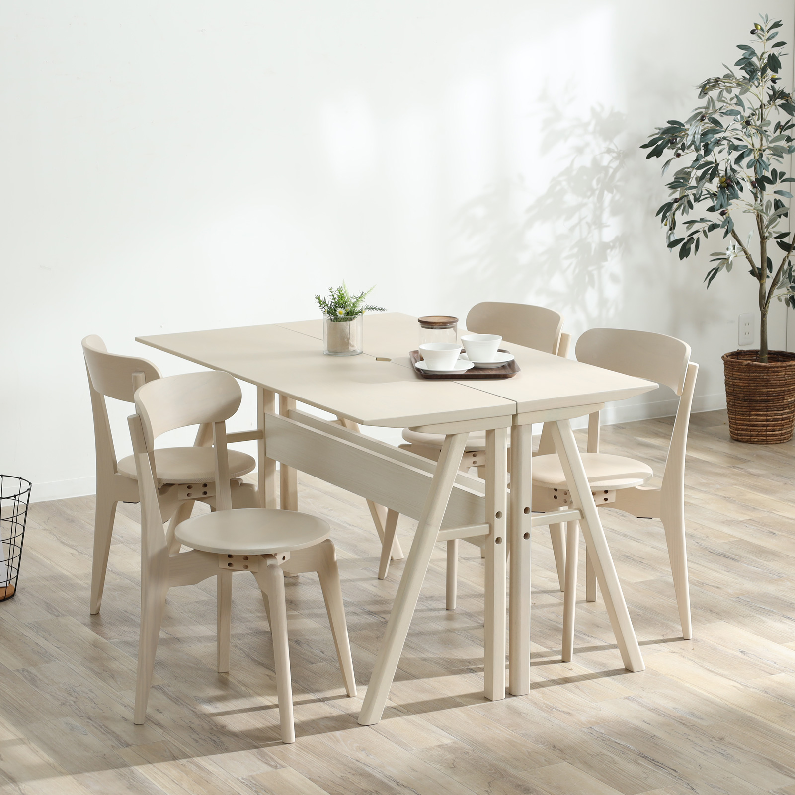 シギヤマ家具工業 ダイニングテーブルセット 4人掛け 北欧 回転椅子