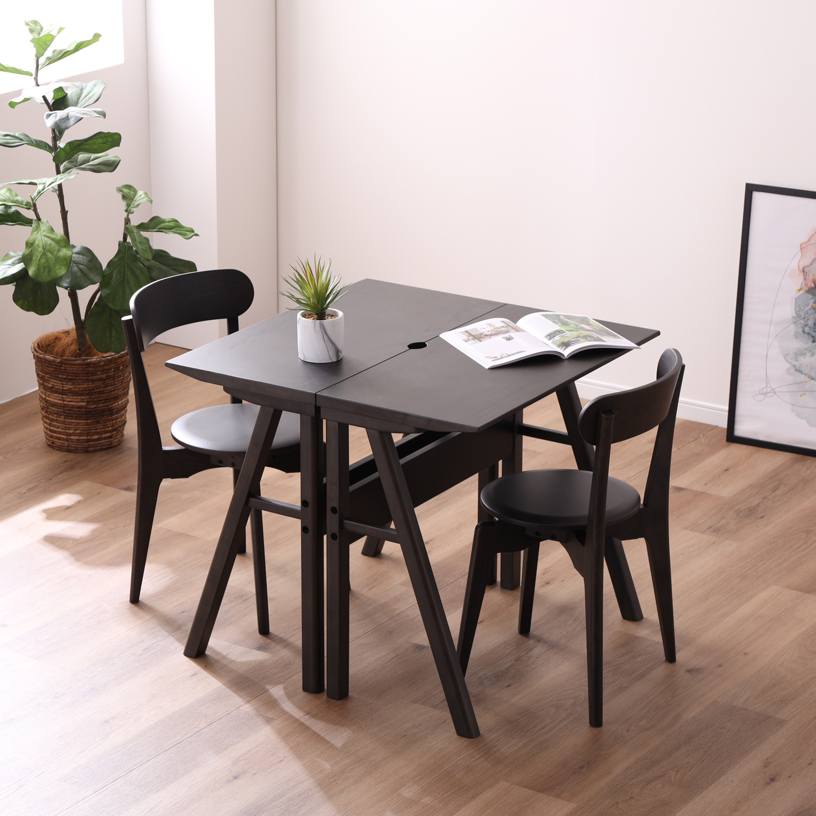 シギヤマ家具工業 ダイニングテーブルセット 2人掛け 北欧 回転椅子