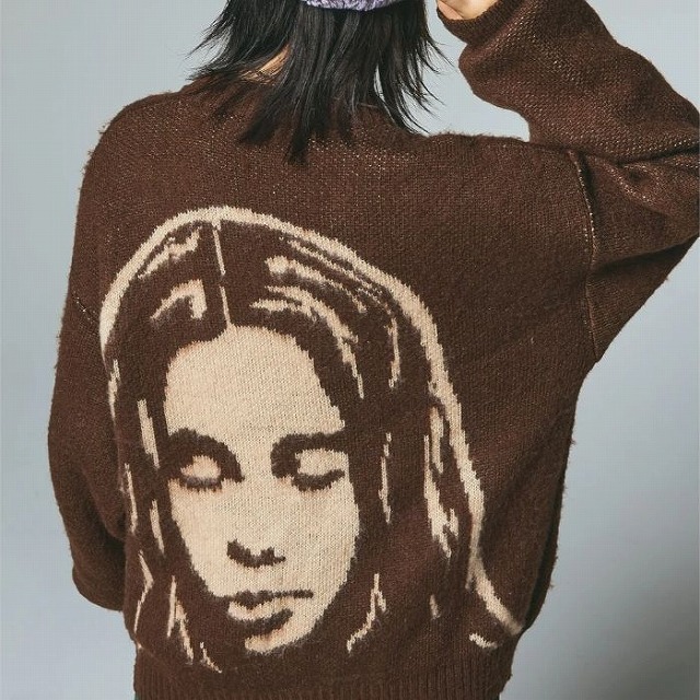 X-girl（エックスガール） カーディガン レディース FACE JACQUARD