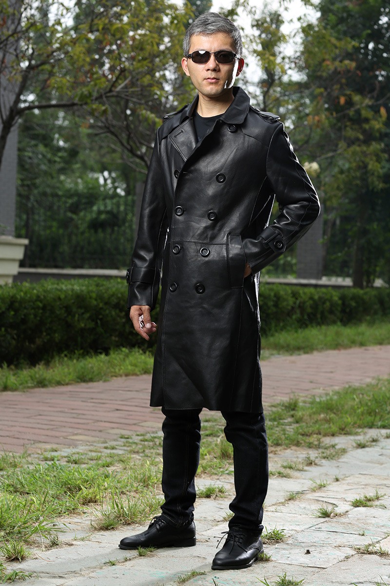 レザーコート 本革 ラム革コート 膝丈 ロングコート トレンチコート