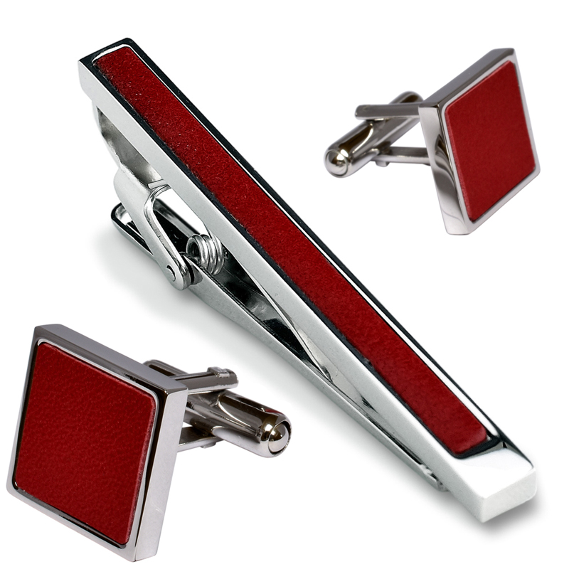 カフス ネクタイピン セット 名入れ 本革 結婚式 日本製 真鍮 シンプル