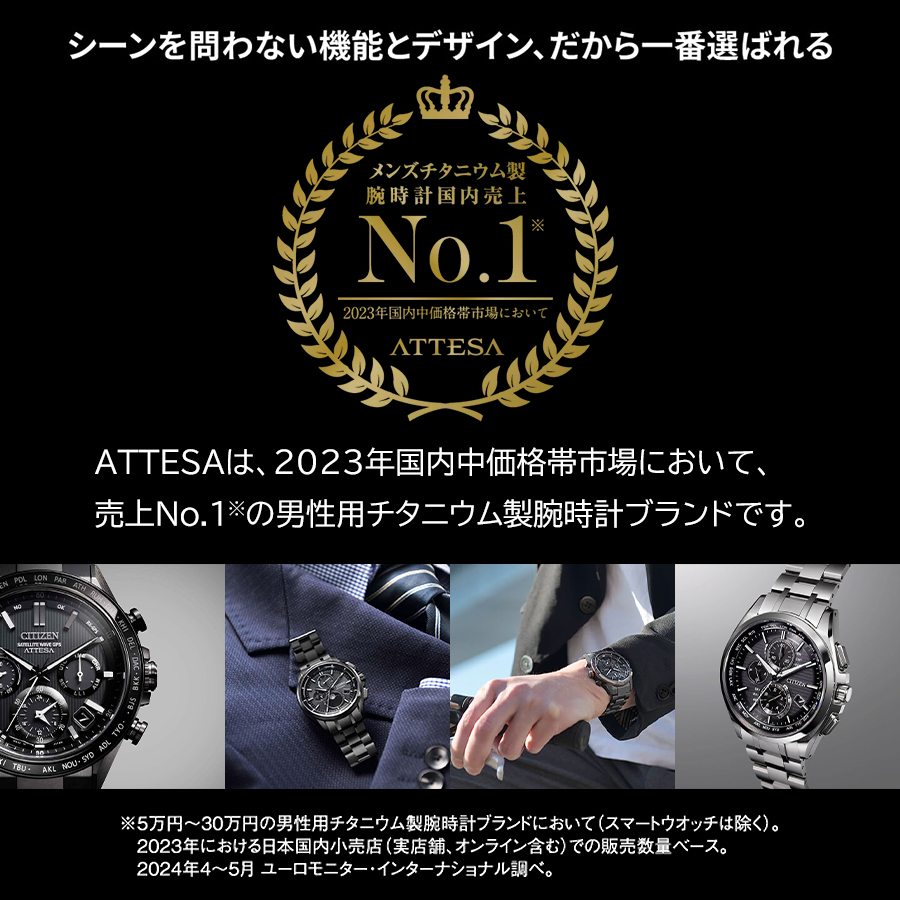 ATTESA（CITIZEN） シチズン アテッサ ブラックチタンシリーズ 3針