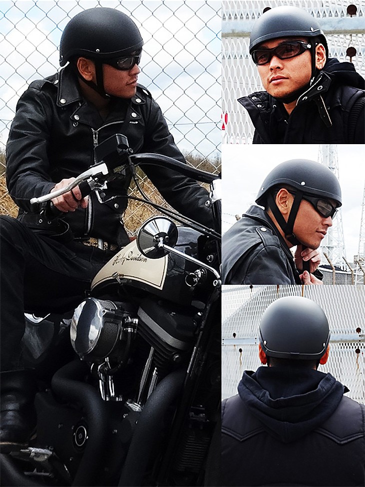 バイク ヘルメット ハーフキャップ グリフォン ブラック GF-BK : Third